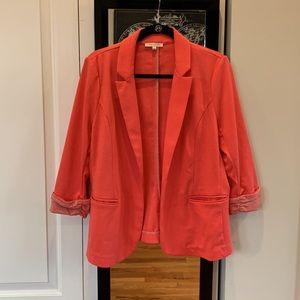 Skies Are Blue Pink Knit Blazer